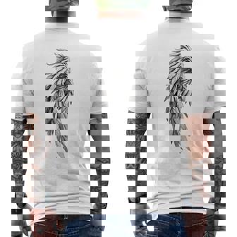 Impresión Trasera De One Winged Angel Gothic Fantasy Gamer Manga Larga Camiseta Hombre Estampado Espalda - Regaloses