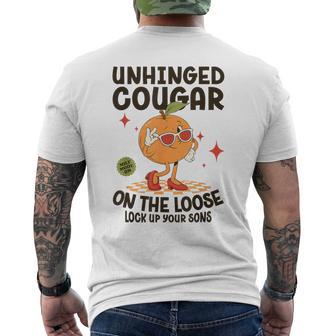 Inappropriate Unhinged Cougar Embarrassing Adult Humor Men's T-shirt Back Print - Thegiftio UK