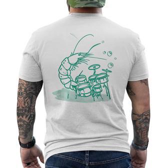 Instrument Musique Batterie Drôle Crevettes T-shirt imprimé au dos - Cadeauxyz