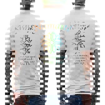 International World Yoga Day Namasté Lotus Flower Sanskrit Men's Back Print T-Shirt - Monsterry