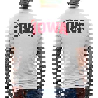 Iowa Christmas Santa Hat Retro Throwback Souvenir Men's Back Print T-Shirt | Mazezy