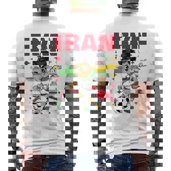 Iran Kid Goal Cartoon Iran Flag For Kids Men's Back Print T-Shirt | Mazezy