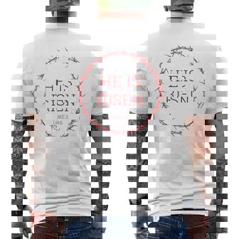 He Is Risen – イエス・キリストの復活イースター聖書の一節 メンズTシャツ バックプリント - Kawaiitshirt