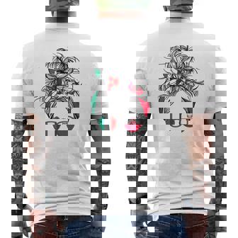 Italian Polish Flag Messy Bun Sunglasses Italy Poland Tank Top Men's Back Print T-Shirt | Mazezy