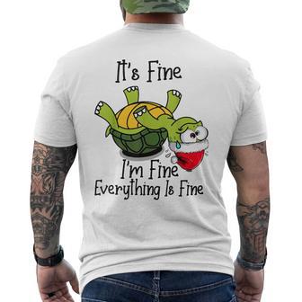 It's Fine I'm Fine Everything Is Fine Cute Xmas Turtle Men's T-shirt Back Print - Thegiftio UK