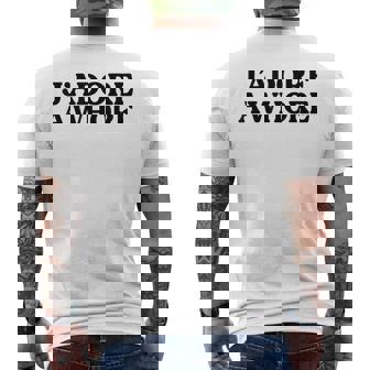 J'adore A Whore Slogan French Translation Sarcasm Pun Men's T-shirt Back Print | Mazezy