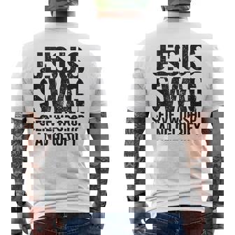 Jesus Swag Serve Worship And Glorify Religious Inspirational Tank Top Men's Back Print T-Shirt | Mazezy