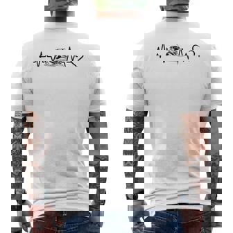 Jetski Heartbeat Heart Jetski Lover Jetskiing Men's Back Print T-Shirt | Mazezy