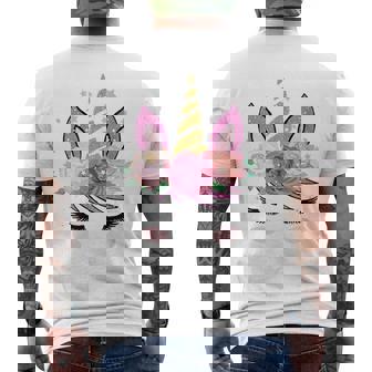 Joliisage De Licorne Avec Fleurs Et Faux Cils T-shirt imprimé au dos - Cadeauxyz