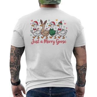 Just A Merry Goose Christmas Goose Lover Men's T-shirt Back Print - Thegiftio UK