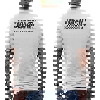 Kansas City USA Checkered Flag KC Racing Motorsports Tank Top Men's Back Print T-Shirt | Mazezy