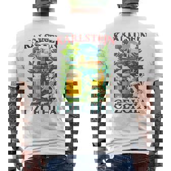 Karlstejn Czechia Lion Beer Czech Republic Souvenir Men's Back Print T-Shirt | Mazezy