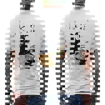 Kawaii Ramen Cat Cute Japanese Food For Anime Noodle Lovers Men's T-shirt Back Print | Seseable CA