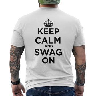 Keep Calm And Swag On Pink Men's T-shirt Back Print | Seseable UK