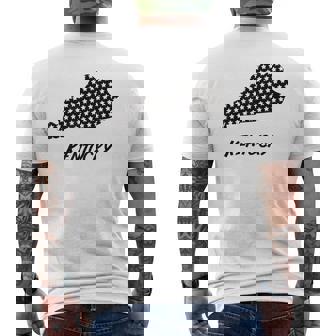 Kentucky USA State Outline Stars Vintage Retro Men's Back Print T-Shirt | Mazezy