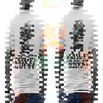 Kinda Fitorta Fat Gorilla ヘビーウェイトリフティング 面白いジム メンズTシャツ バックプリント - Kawaiitshirt