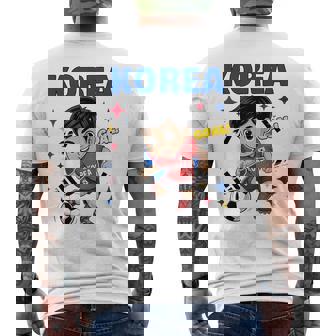 Korea Kid Goal Cartoon South Korea Flag For Kids Men's Back Print T-Shirt | Mazezy