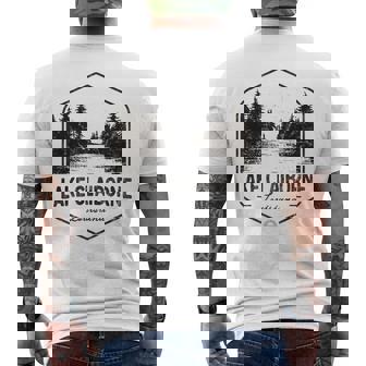 Lake Claiborne Louisiana Outdoors Vintage Men's Back Print T-Shirt | Mazezy