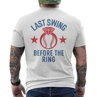 Last Swing Before The Ring Baseball Bride Bachelorette Party Men's T-shirt Back Print | Mazezy