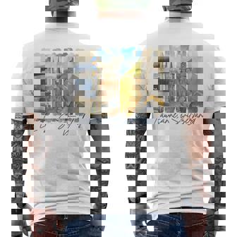 Lausanne Switzerland Traveling Brushstroke Souvenir Vacation Tank Top Men's Back Print T-Shirt | Mazezy