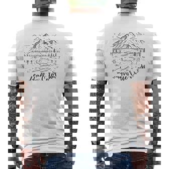 Leadville Colorado Sketch Art Men's Back Print T-Shirt | Mazezy