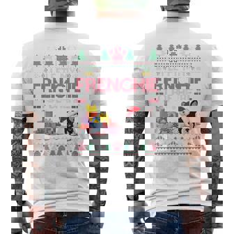 I Left My Frenchie To Be Here French Bulldog Ugly Christmas Tri-Blend Men's T-shirt Back Print - Thegiftio