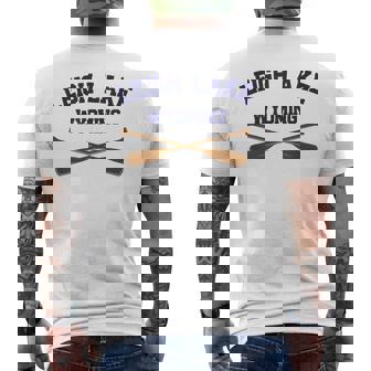 Leigh Lake Wyoming Outdoors Vintage Men's Back Print T-Shirt | Mazezy