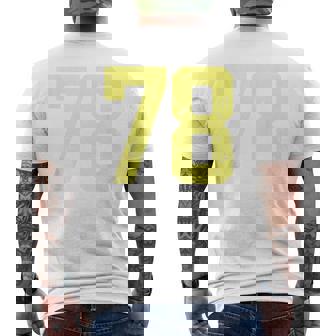 Lemon Yellow Number 78 Jersey Player Uniform 78 Fan Men's Back Print T-Shirt | Mazezy