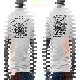 Let's Form A Cult Retro Dark Humor Satire Men's T-shirt Back Print - Monsterry