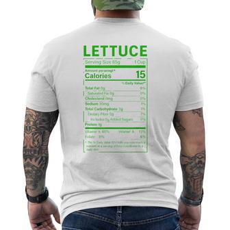 Lettuce Nutrition Facts Thanksgiving Christmas Food Men's T-shirt Back Print - Thegiftio UK