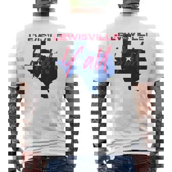 Lewisville Texas Y'All TX Pride State Map Cute Men's Back Print T-Shirt | Mazezy