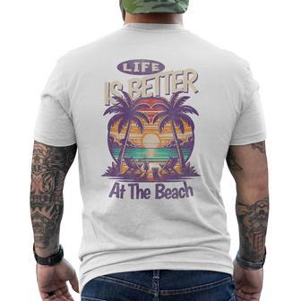 Life Is Better At The Beach Tropical Men's T-shirt Back Print - Thegiftio