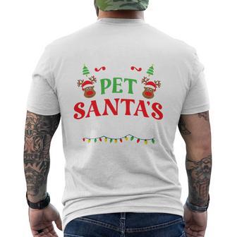 Most Likely To Pet The Reindeer Family Christmas Matching Tri-Blend Men's T-shirt Back Print - Thegiftio UK