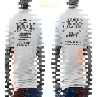 Lincoln Nebraska NE Vintage Established Sports Men's Back Print T-Shirt | Mazezy