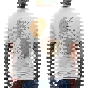 Line Art Burmese Cat Minimalist Tank Top Men's Back Print T-Shirt - Monsterry