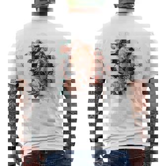 Lion Butterfly Lion Vintage Men's Back Print T-Shirt | Mazezy