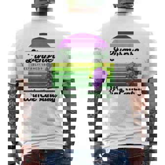 Livermore Wine Country Purple And Green Grapes With Stripes Men's Back Print T-Shirt | Mazezy