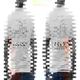London United Kingdom Minimalist City Travel Souvenir Men's Back Print T-Shirt | Mazezy