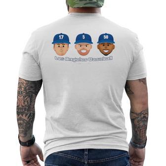 Los Angeles Baseball Players Head Trio Mlbpa Men's T-shirt Back Print - Thegiftio UK