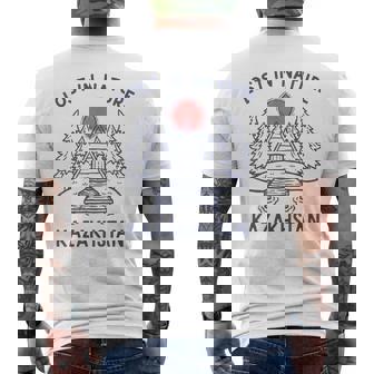 Lost In Nature Vacation Travel Kazakhstan Men's Back Print T-Shirt | Mazezy