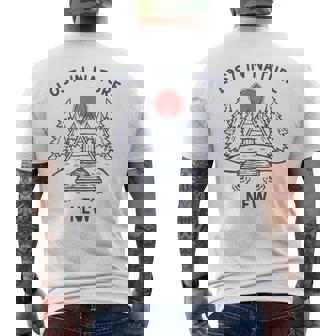 Lost In Nature Vacation Travel New Hampshire Men's Back Print T-Shirt | Mazezy