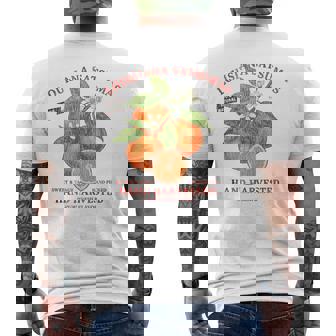 Louisiana Satsumas Retro Fruit Label State Fruit Distressed Tank Top Men's Back Print T-Shirt | Mazezy