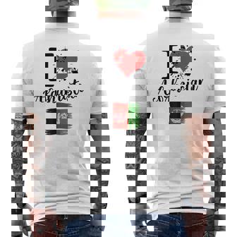 I Love Afghanistan Heart Flag Afghanistan Men's Back Print T-Shirt | Mazezy