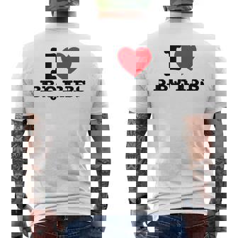 I Love Bbq リブ メンズTシャツ バックプリント - Kawaiitshirt