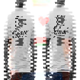 I Love Belarus Heart Flag Belarus Men's Back Print T-Shirt | Mazezy