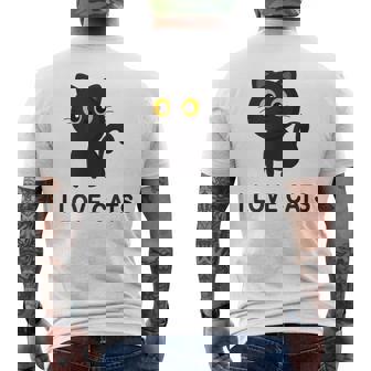 I Love Cats シャツ キュート 黒猫好き キッズ 子猫 メンズTシャツ バックプリント - Kawaiitshirt