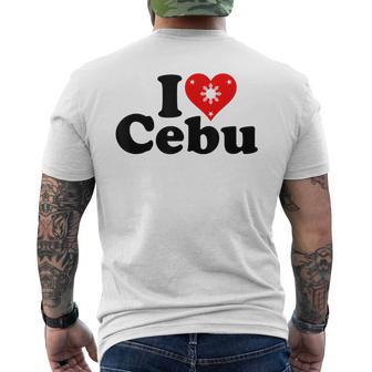 I Love Heart Cebu フィリピン諸島 メンズTシャツ バックプリント - Kawaiitshirt