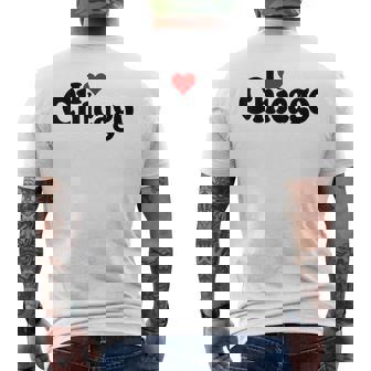 I Love Heart Chicago Illinois CHI-Town Men's Back Print T-Shirt | Mazezy