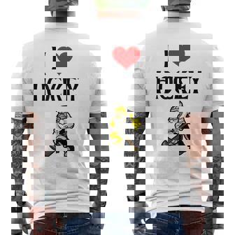 I Love Hockey I Heart Hockey Ice Hockey Lover Men's Back Print T-Shirt | Mazezy