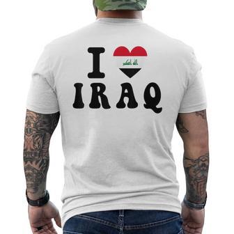 I Love Iraq Heart Flag Retro Travel Souvenir Men's T-shirt Back Print - Thegiftio